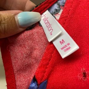 Red blue white dress flowy medium